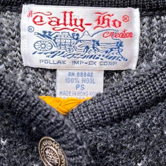 1980’s Vintage Tally-Ho Creations Boiled Wool Cardigan - Picture 9 of 11